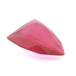 Large antique Czech hand cut frost fuchsia pink shield glass rhinestone 30x26mm
