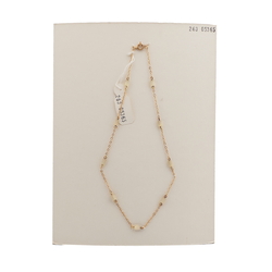 Vintage Czech gold chain necklace satin atlas glass beads 