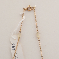 Vintage Czech gold chain necklace satin atlas glass beads 