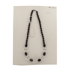 Vintage Czech necklace black clear frost glass beads