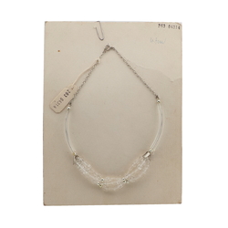 Vintage Czech chain necklace clear pentagon arc round faceted glass beads