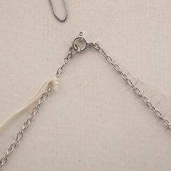 Vintage Czech chain necklace clear pentagon arc round faceted glass beads