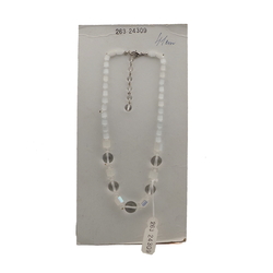 Vintage Czech necklace satin atlas AB clear glass beads