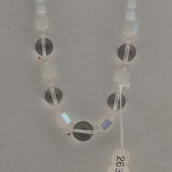 Vintage Czech necklace satin atlas AB clear glass beads