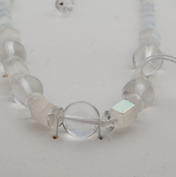 Vintage Czech necklace satin atlas AB clear glass beads