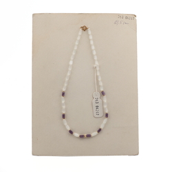 Vintage Czech necklace satin atlas purple satin glass beads