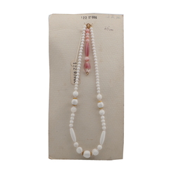 Vintage Czech sample necklace white glass beads