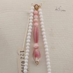 Vintage Czech sample necklace white glass beads
