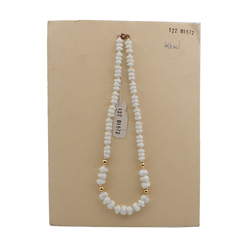 Vintage Czech necklace white nugget glass beads 