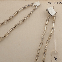 Vintage Czech 2 strand necklace silver lined pentagon glass beads