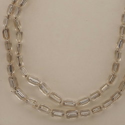 Vintage Czech 2 strand necklace silver lined pentagon glass beads