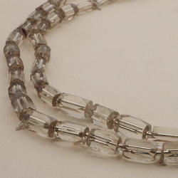 Vintage Czech 2 strand necklace silver lined pentagon glass beads