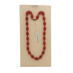 Vintage Czech necklace carnelian opaline oval glass beads 