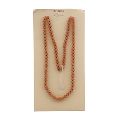 Vintage Czech necklace beige opaline nugget glass beads 27"
