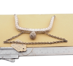 Vintage Czech floral Evening silver Bag Purse Frame Wedding Accessories sample card