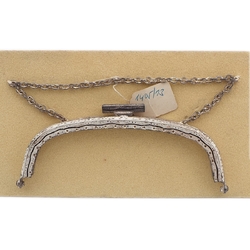 Vintage Czech deco Evening silver Bag Purse Frame Wedding Accessories sample card - kopie - kopie