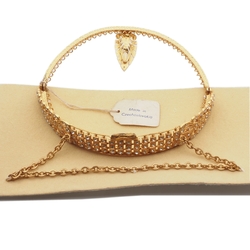 Vintage Czech Marcasite Rhinestones Geometric Evening Gold Bag Purse Frame Wedding Accessories sample card