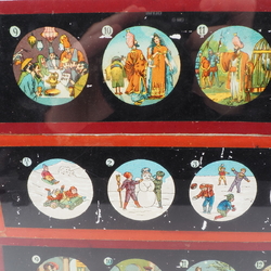 Lot (8) antique German magic lantern glass slides laterna magica