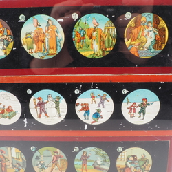 Lot (8) antique German magic lantern glass slides laterna magica
