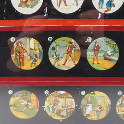 Lot (8) antique German magic lantern glass slides laterna magica
