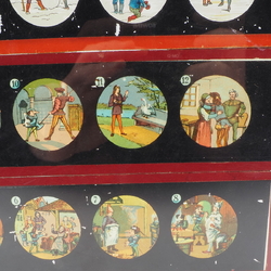 Lot (8) antique German magic lantern glass slides laterna magica
