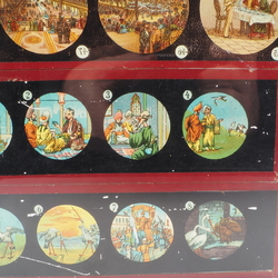 Lot (8) antique German magic lantern glass slides laterna magica