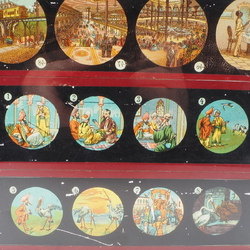 Lot (8) antique German magic lantern glass slides laterna magica