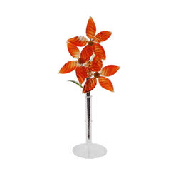 Czech lampwork glass bead red flower stem vase ornament