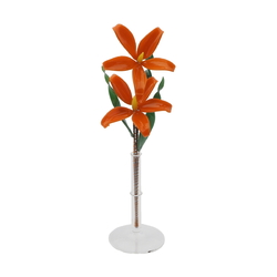 Czech lampwork glass orange flower stem vase ornament decoration