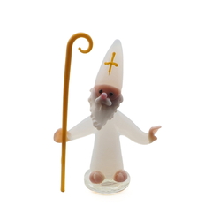 Czech lampwork glass bishop figurine ornament