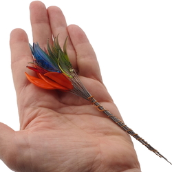 Lot (24) Czech lampwork glass flower petal leaf headpin stem craft beads