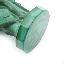Vintage Czech Schlevogt Ingrid " Grape Harvest" nudes malachite green glass vase
