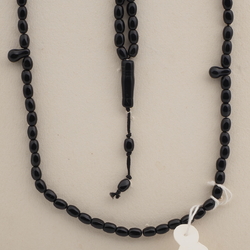 Vintage prayer bead strand 99 black Czech glass beads 