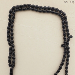 Vintage Czech 99 black glass bead Muslim prayer bead strand 