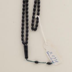 Vintage Czech prayer bead strand 99 black glass beads Islamic