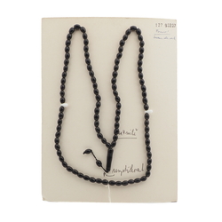 Vintage Czech prayer bead strand 99 black white glass beads 