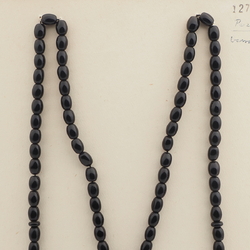 Vintage Czech black glass bead prayer bead strand 
