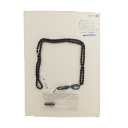 Vintage Czech sample card prayer bead strand 99 black glass beads