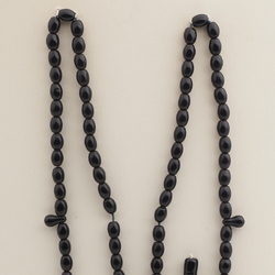Vintage Czech sample prayer bead strand 99 black glass beads