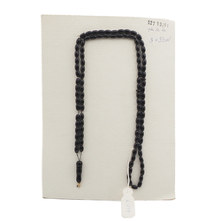 Vintage Czech black glass bead prayer bead strand