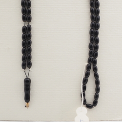 Vintage Czech black glass bead prayer bead strand