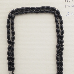 Vintage Czech black glass bead prayer bead strand