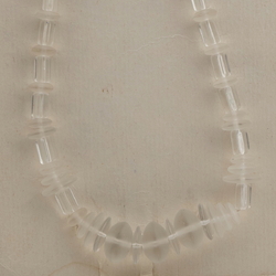 Vintage Czech necklace frost clear rondelle pentagon glass beads 