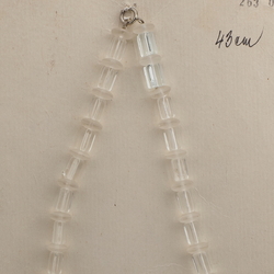 Vintage Czech necklace frost clear rondelle pentagon glass beads 