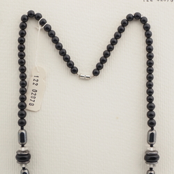Vintage Czech necklace clear black hematite glass beads 