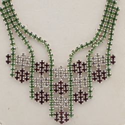 Vi rhinestone jewelry Garnet Necklace  - kopie