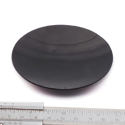 Antique Victorian floral abstract hand painted jet black glass jewelry element