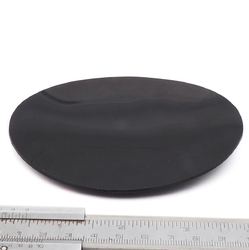 Large Antique Victorian hand painted duck on pond jet black glass jewelry element