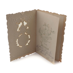 Vintage German Art Nouveau floral embossed wedding congratulations greeting card