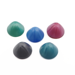 Lot (5) Czech vintage satin star cone glass cabochons 11mm